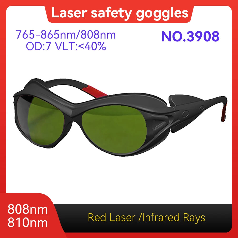 Laser Safety Glasses CE EN207 9000-11000nm OD6+Hard PC Lens Eyewear for Wood Acrylic CO2 Laser Cutting Machine Laser Goggles Vue Model 3908 OD7