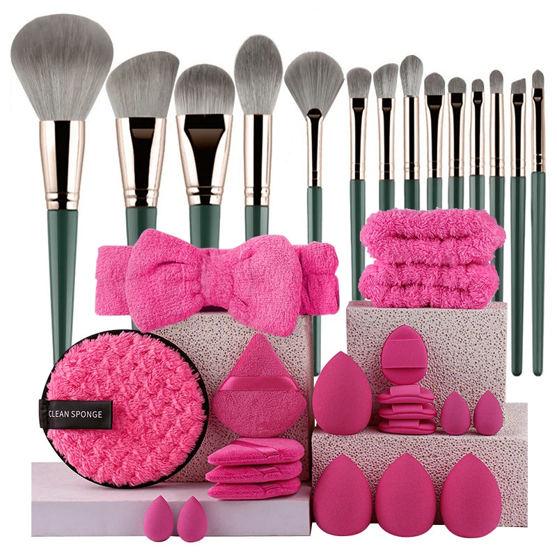 14pc Makeup Brush Set 34pc Travel Portable Foundation Concealer Blush Makeup Brushes Professional Eyeshadow Blending Beauty Tool Vue LY14-20RO