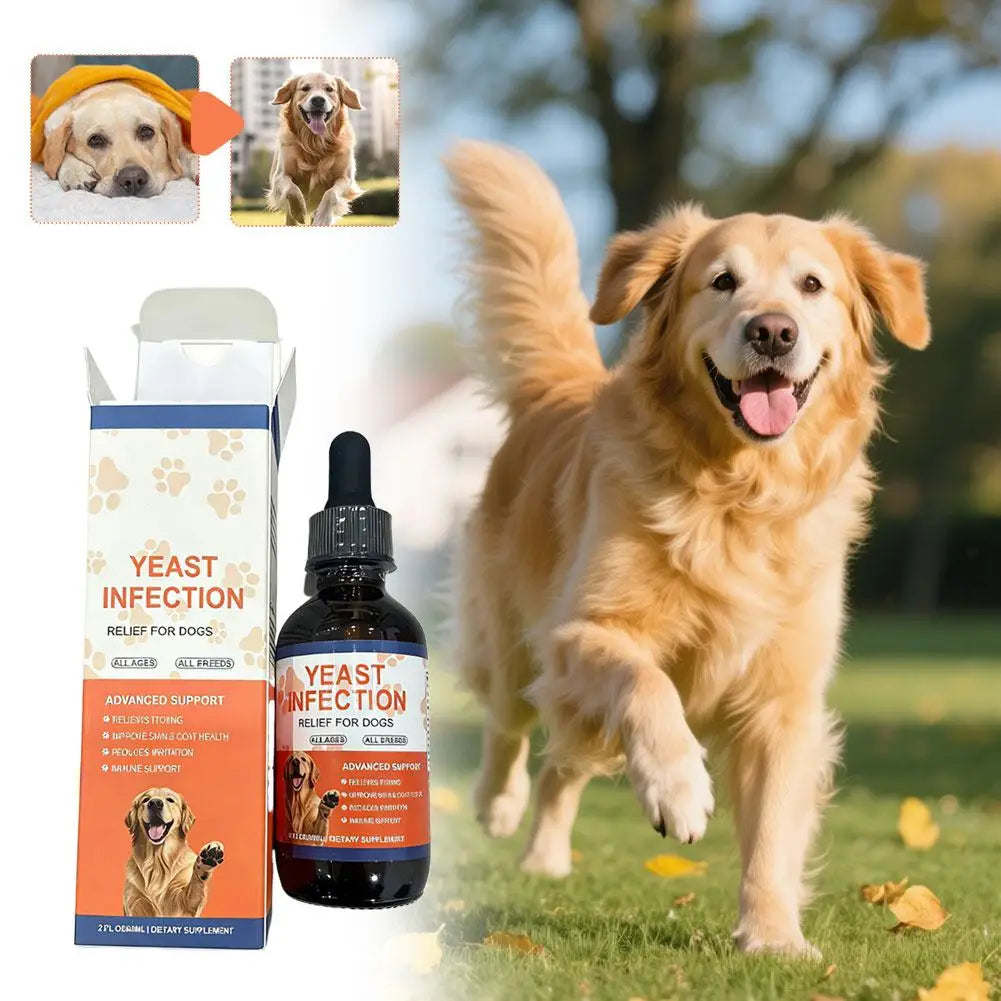 60ml Yeast Infection Relief Drops For Dog Cat Antipruritic Fur Health Immune Support Irritation Skin Pet Nutritional Supplement Vue