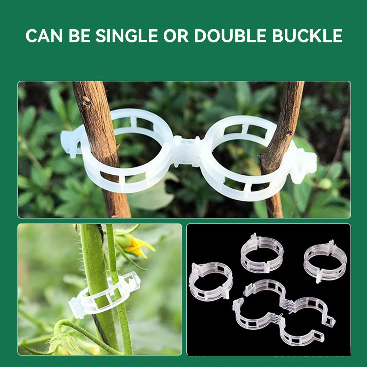 100-800PCS Plastic Plant Clips Support Connects Reusable Protection Grafting Fixing Tool Gardening Supplies for Vegetable Tomato Vue