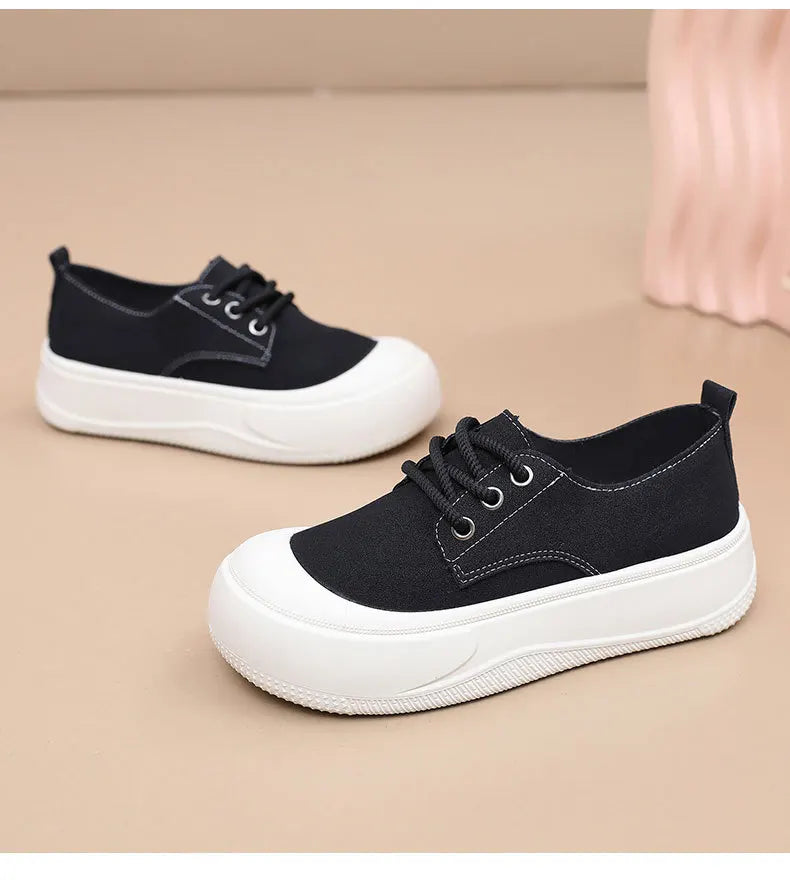 Women's Thick Sole Platform Casual White Shoes | Height Boost Platform Casual Shoes Vue