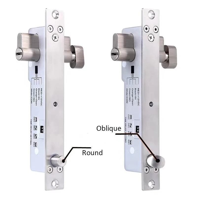 Electric Mortise Lock DC 12V Fail Secure Electric Drop Bolt Lock Door Access Control Security Lock Time Delay With Mechanical Ke Vue