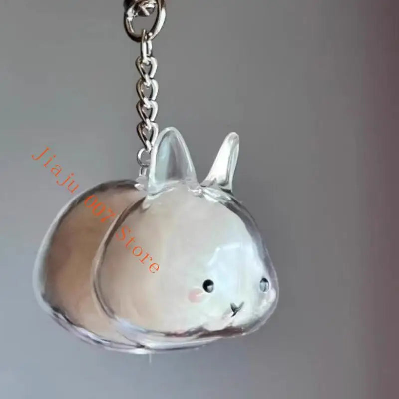Rabbit Pet Fur Keepsake Storage Case Keychain | Bunny Charm Keepsake Keychain Vue