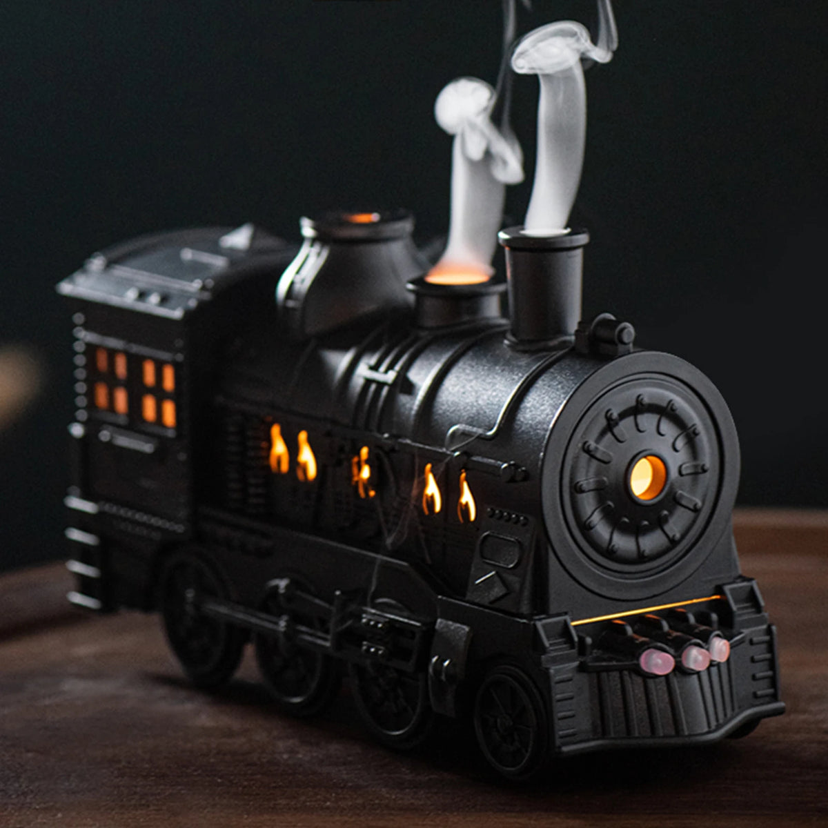 300ml Vintage Steam Train Aroma Diffuser & Humidifier | LED Light Aroma Diffuser Humidifier Vue China Mainland