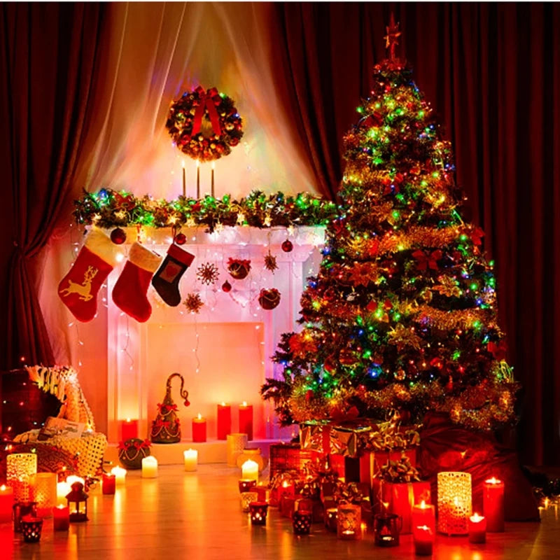 100cM Outdoor Solar String Fairy Light Waterproof Garland Large Solar Panel Fast Charge Lamp for Christmas Party Garden Decor Vue