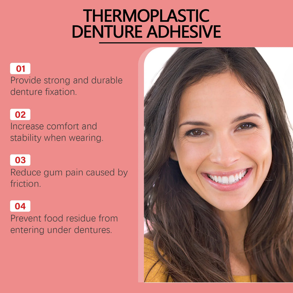 Comfort Denture Adhesives Glue Teeth Care Thermoplastic Denture Silicone Reline Kit Adhesive Cushion Friction Fixed Dentures Vue