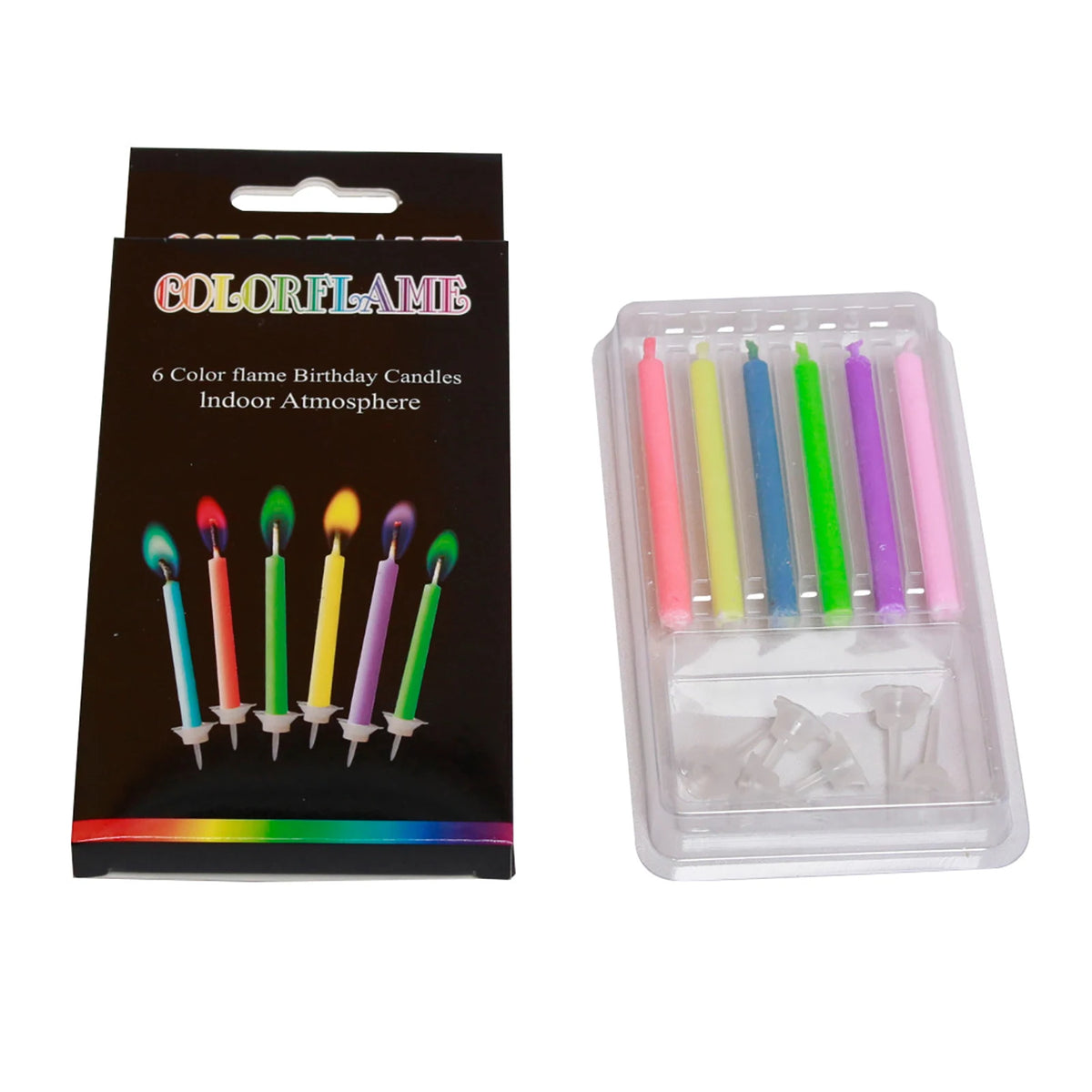 Color Frame Candles Novelty Decorations 6pcs/12pcs Super Bright Candles Environmentally Friendly Paraffin Wax for Party Festive Vue 6pcs