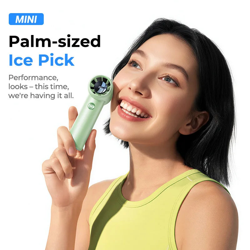 Mini Handheld Fan Portable USB Rechargeable with LED Display Powerful Cooling Breeze Heatstroke Relief for Outdoor Sports Office Vue