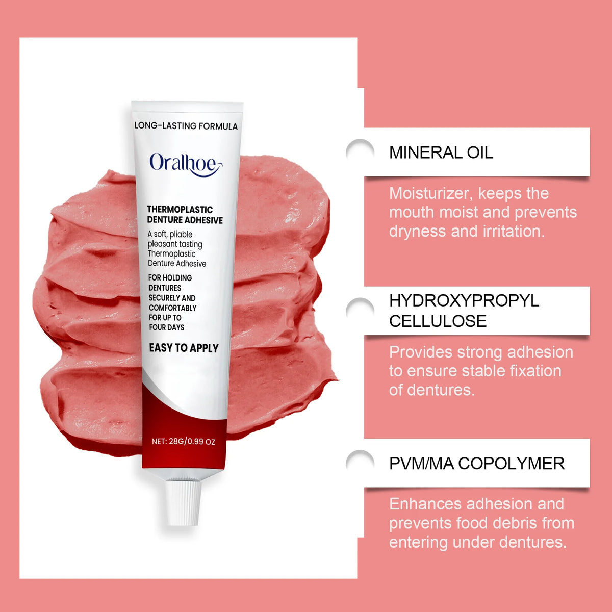 Comfort Denture Adhesives Glue Teeth Care Thermoplastic Denture Silicone Reline Kit Adhesive Cushion Friction Fixed Dentures Vue