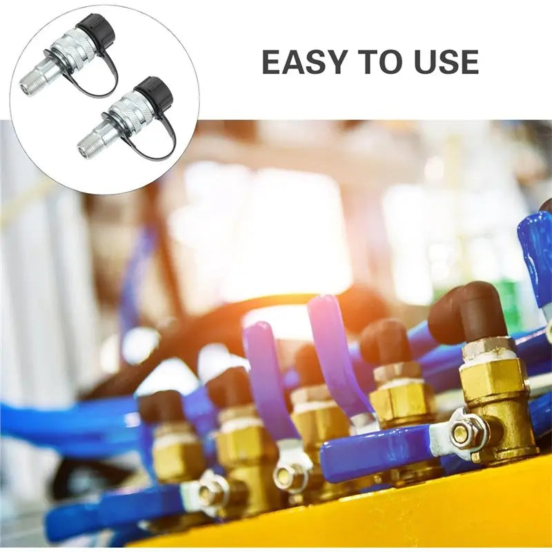 ABKW-For High Pressure Hose Couplings 2Pcs For 3/8 Inch Steel Quick Oil Connector Female Hydraulic Fitting Adapter Vue