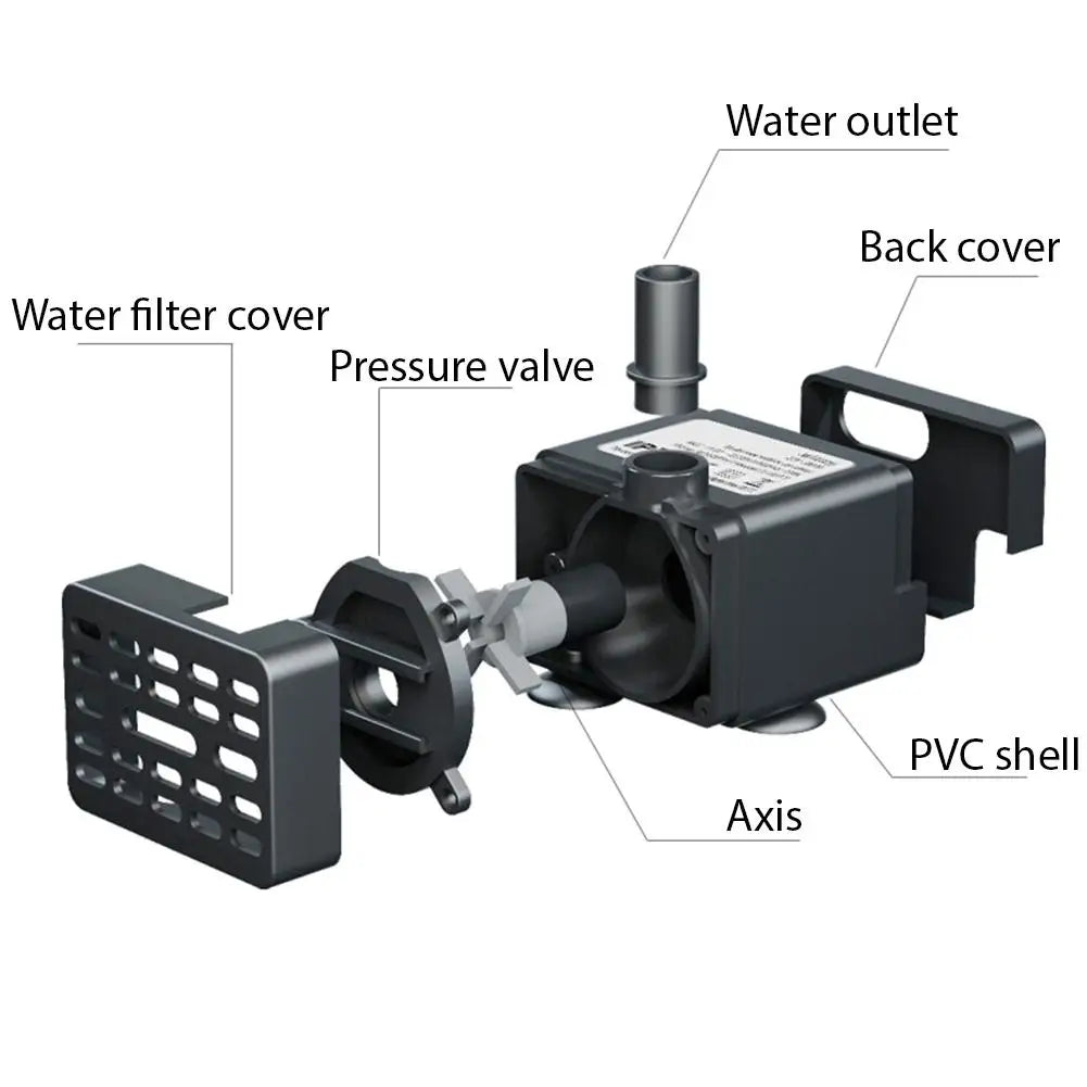 Ultra-Quiet Submersible Water Pump for Fish Tank Aquarium Filter Fountain & Pond Air Pump EU Plug Vue