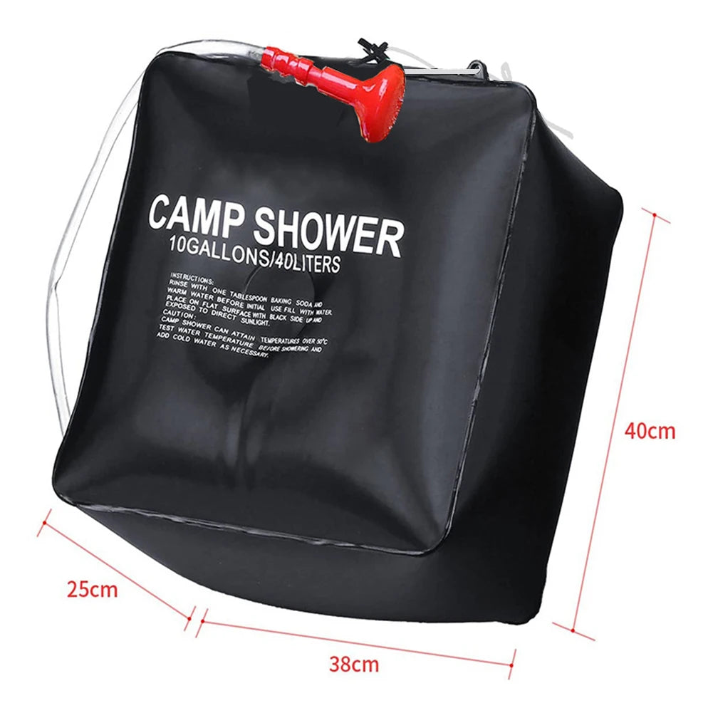 40L Solar Camp Shower Bag – Foldable, Portable & Switchable Nozzle Solar Camp Shower Bag Vue