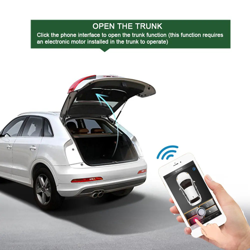 Car Universal APP Smart Key PKE Car Alarm System With Remote central locking Start Stop Push Button Passive Keyless Entry Vue