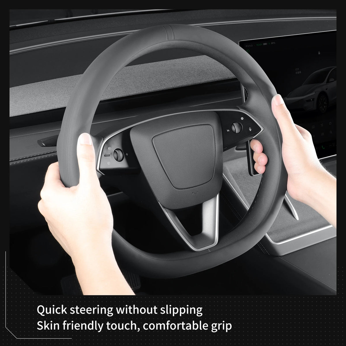 Silicone Steering Wheel Cover – Tesla Model 3 & Model Y Steering Wheel Cover Vue