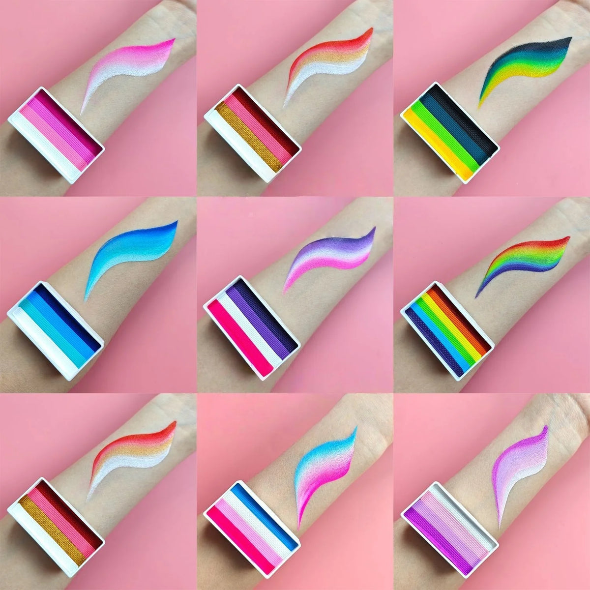 New Products Rainbow Split Cakes 30g Body Art Face Painting Water-based Holiday Adults Kids Cosplay Fancy Dress Costumes Stage Vue
