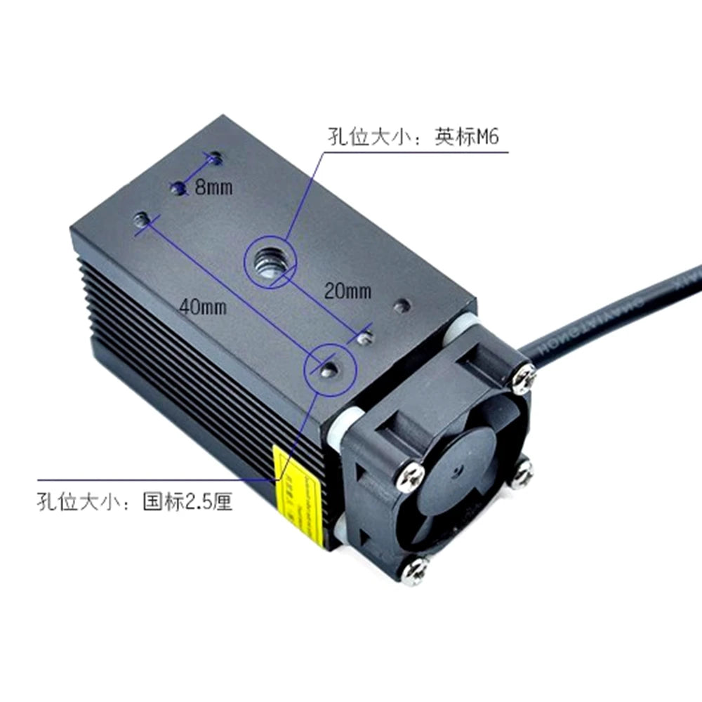 Focusable 650nm 660nm Red Lights 250mw Laser Diode Module With Cooling Fan DC12V Vue