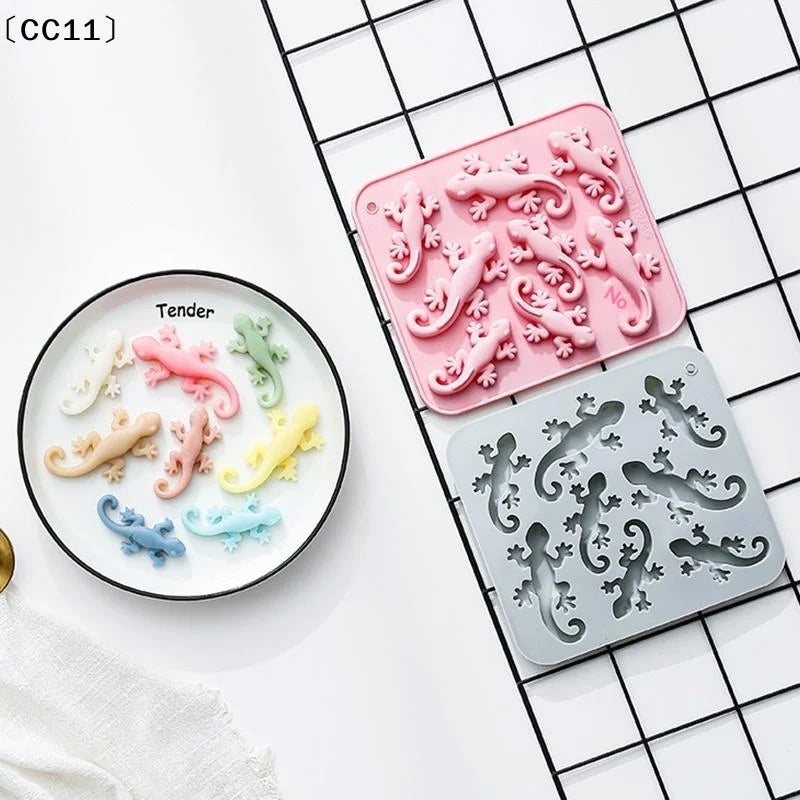 8 Cavity Gecko Theme Silicone Molds Fondant Candy Chocolate Mould
