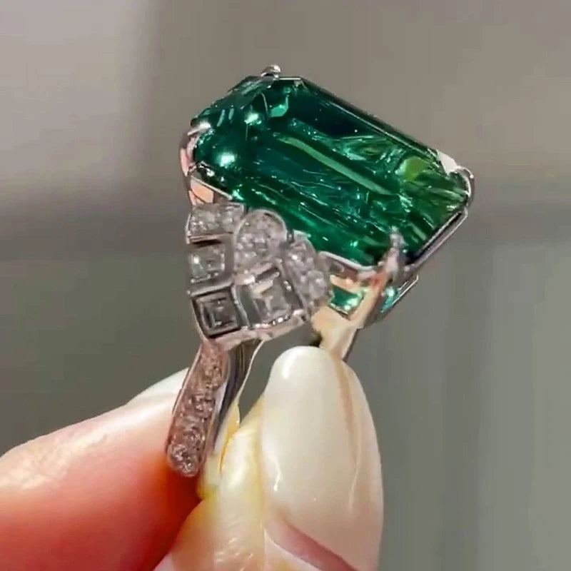 Huitan Green Cubic Zirconia Women's Ring | Elegant CZ Jewelry CZ Fashion Ring Vue Q793 8