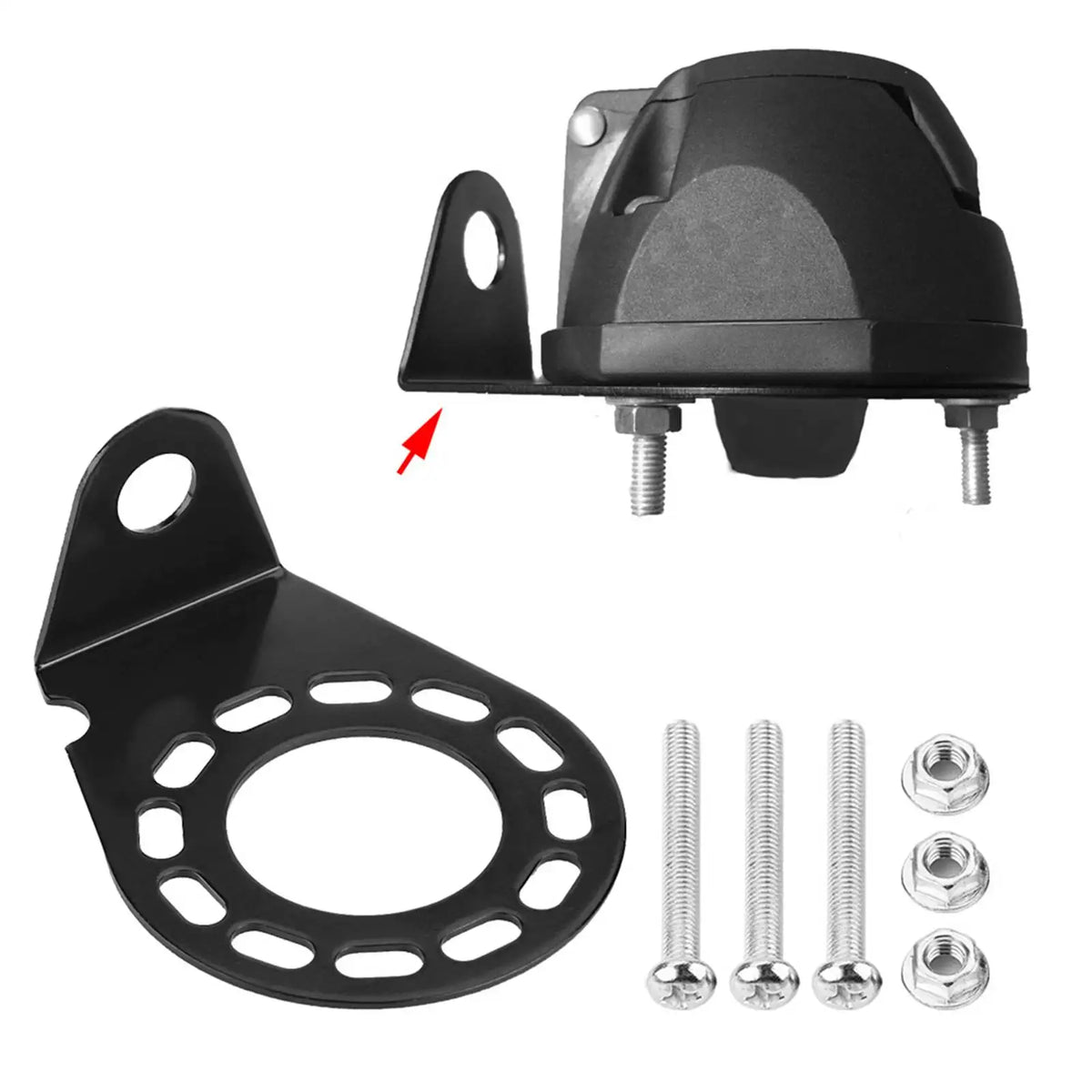 Metal mounting bracket for trailer connectors suitable for 7-pin/13-pin trailer connector plugs and sockets automotive parts Vue