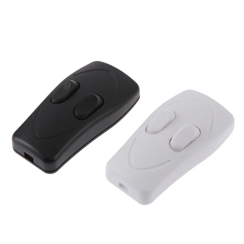 1PCS Double Control Switch Floor Light Table Lamp Push Button Switches Two-button in Line Switch Black White Color Vue