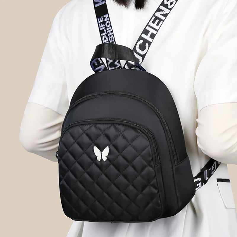 Fashion Women's Multi-color Quilted Backpack Butterfly Accent Daily