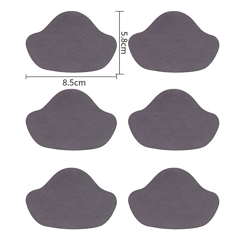 6PCS Self Adhesive Repair Patch For Shoes Heel Wear Hole Sports Shoes Back Pad Anti Wear Washable Patch Vue Dark gray
