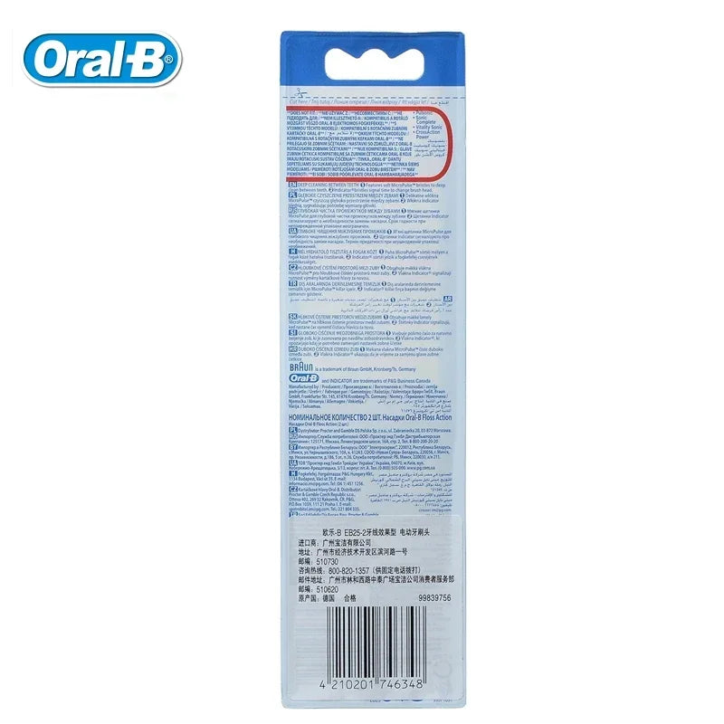 Oral B EB25 Floss Action Replacement Brush Heads Deep Cleaning OralB Electric Toothbrush Heads for Rechargeable D12 D20 3709 D34 Vue
