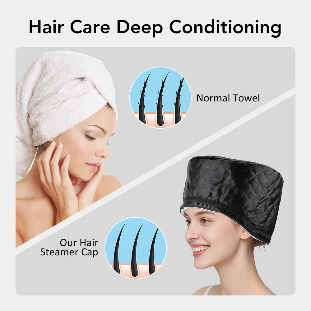 Moajaza Hair Steamer Cap – 10-Level Deep Conditioning Bonnet Hair Steamer Cap Vue