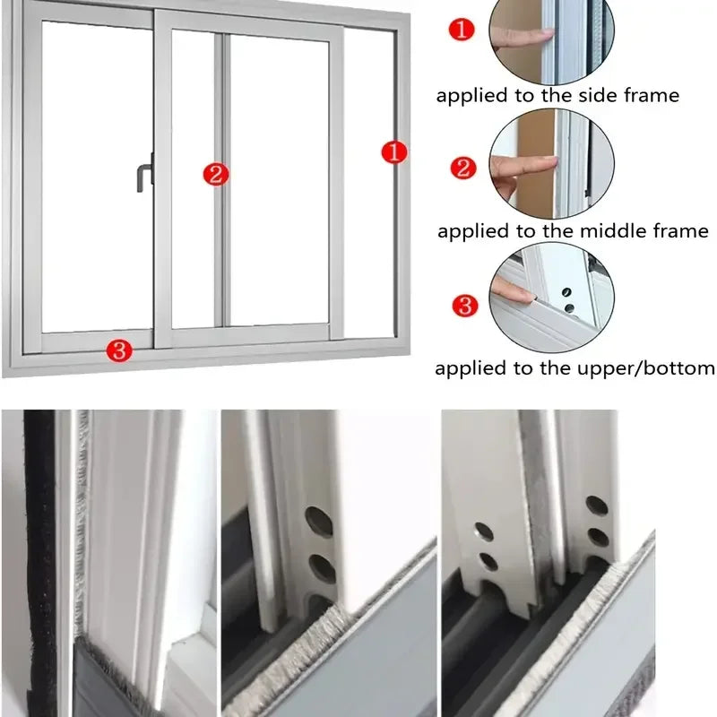32.8 Feet Windproof Sealing Strip, Door and Window Sealing Strip, Self-Adhesive with Strong Adhesion, Soundproof, Airproof, Dustproof Vue