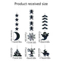 6pcs Halloween Hang Ornaments Scary Spider Witch Ghost Bat Pendant Ornament for Halloween Decor Festival Party Bar Home Decor Vue black
