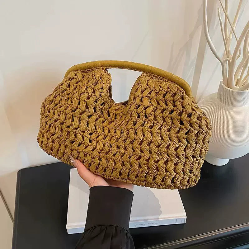 Summer Beach Bag Women Clutch Luxury Designer Straw Bags Tote Handbag