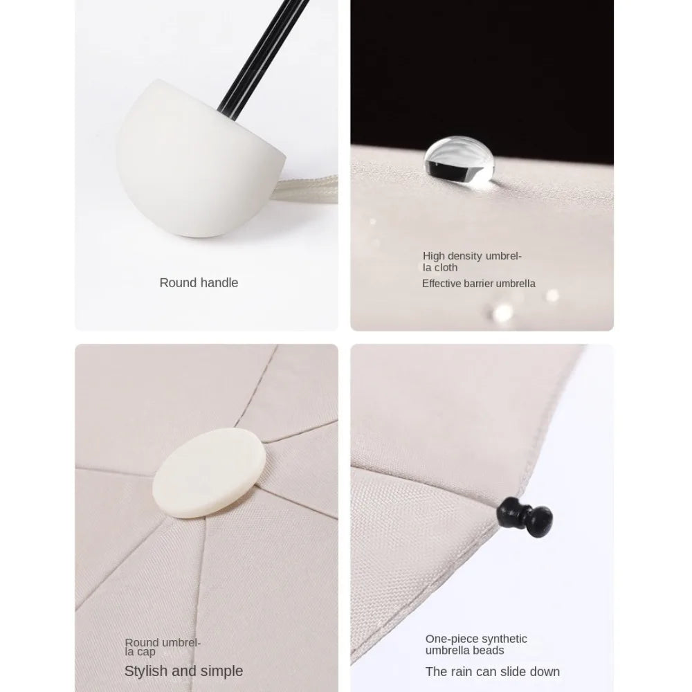 Mini Capsule Folding Umbrella UPF50+ Box Sun Rain Vinyl UV Sunshade