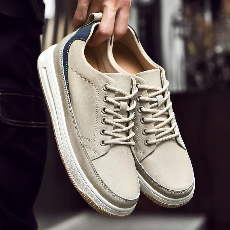 Men's Leather Elevator Sneakers – 6cm & 8cm Height Boost Elevator Sneakers Vue