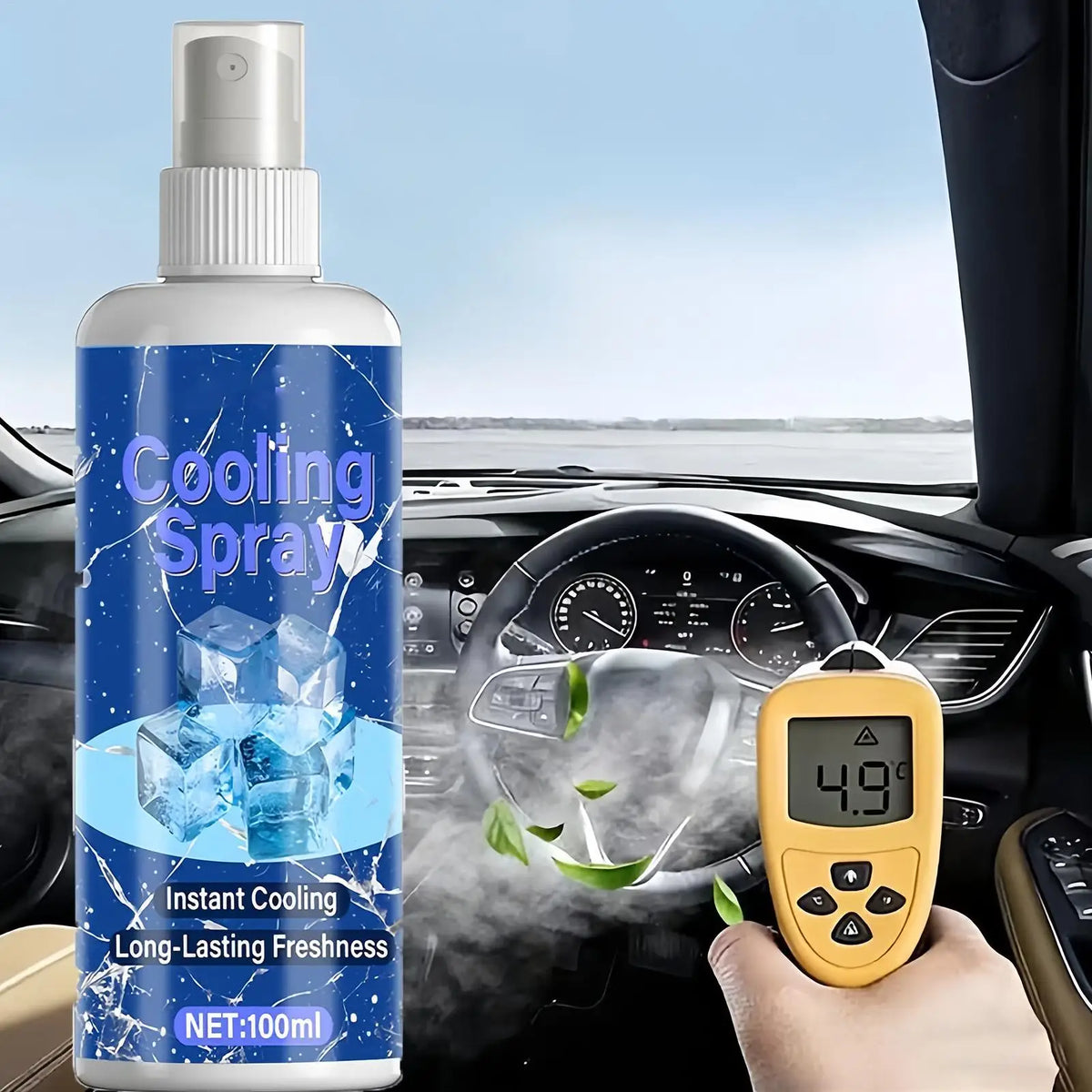Cooling Body Spray 100ml Summer Refreshing Non Greasy Hot Weather Heat Relief Freezing Spray for Outdoor Beach Park Picnic Vue