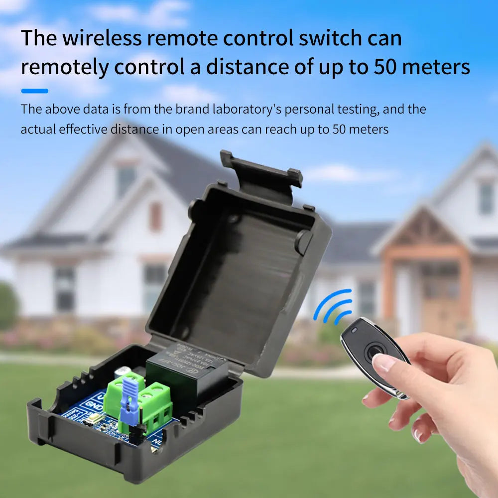 433Mhz Universal Wireless Remote Control Switch Kit Access Control DC 12V 1CH Relay Receiver Module RF Learning Code Transmitter Vue