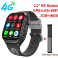 Smart Watch Kids 4G GPS WIFI Video Call APP Download SOS Children Phone Call Smartwatch Monitor Location Tracker Boys Girls Gift Vue add Nylon Strap