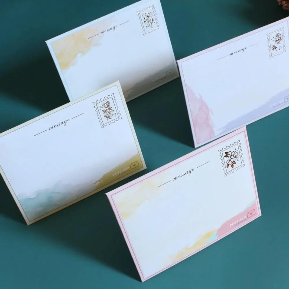 3D Flower Pop-up Greeting Cards with Envelope Hot Stamped Valentine's Day Greeting Cards Postcard Thank You Letter Wedding Vue