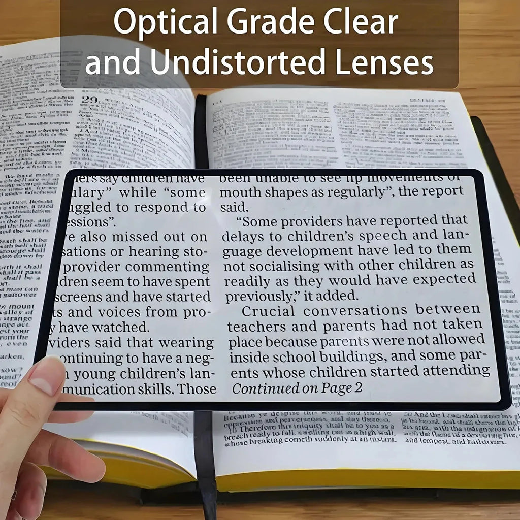 Full Page Large Sheet Magnifier Magnifying Glass Reading Aid Glass Page Magnifying Lens Reading Magnifier Vue