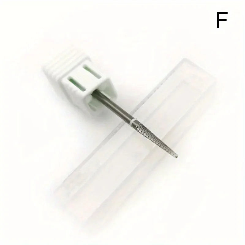 1/2Pcs Carbide Cuticle Clean Nail Bit Cone Nail Drill Bits Electric Grinding Burr Manicure Drills Nails Accessories Tools Vue F