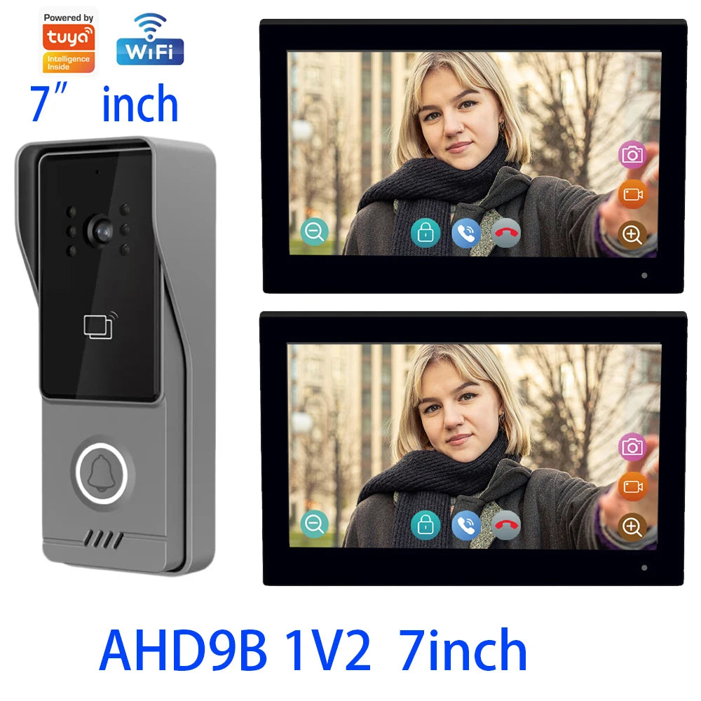 WiFi Touch Screen Intelligent Video Intercom Kit with Access Control Function, Video Doorbell Supporting Tuya App Vue