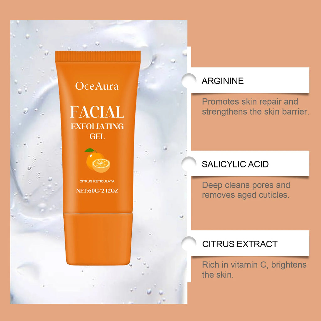 Vitamin C Faical Exfoliating Gel Dead Skin Removal Blackhead Brighten Skin Tone Antioxidant Reduce Dullness Smoothing Skin Care Vue