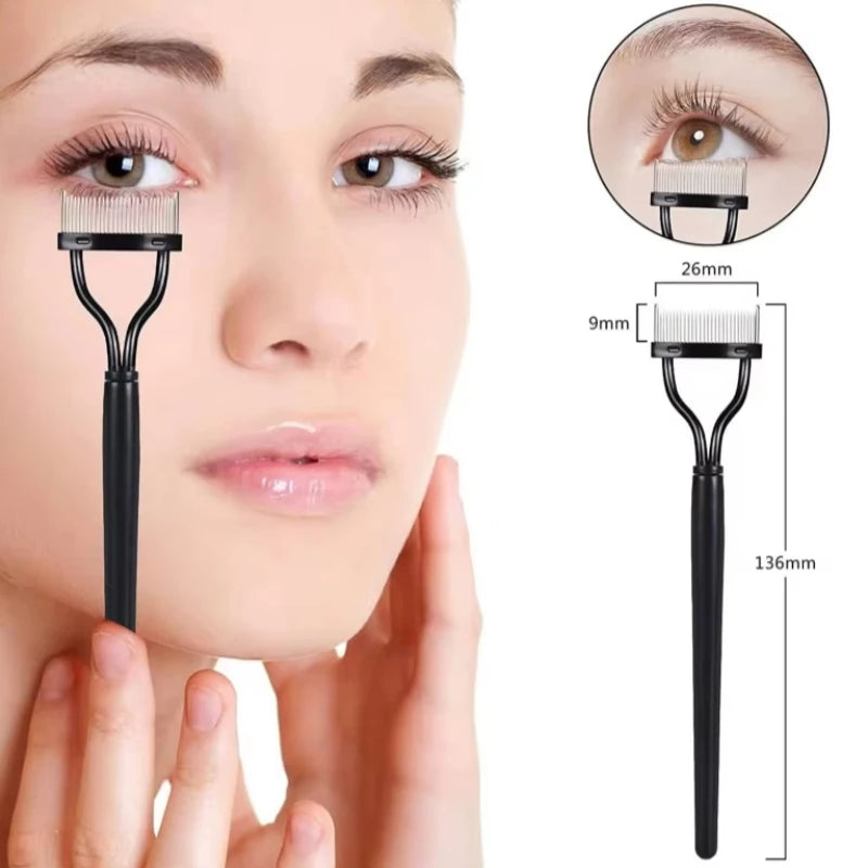 Eyelash Separator Metal Teeth Straight Eyelash Curler Beauty Makeup Stainless Eyelash Brush Comb Mascara Curl Makeup Tool Vue