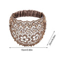 15x25CM Lace Headband Wide Floral Pearl Elastic Hair Scarf Sweat Wicking Hair Accessories for Women Yoga Gym Sports Running Vue D