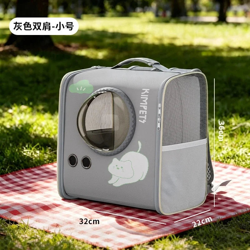 Portable Clear Cat Backpack Breathable Capsule Pet Carrier Large Dual Strap For Travel Outdoor Urban Commuter For Cat Lovers Vue