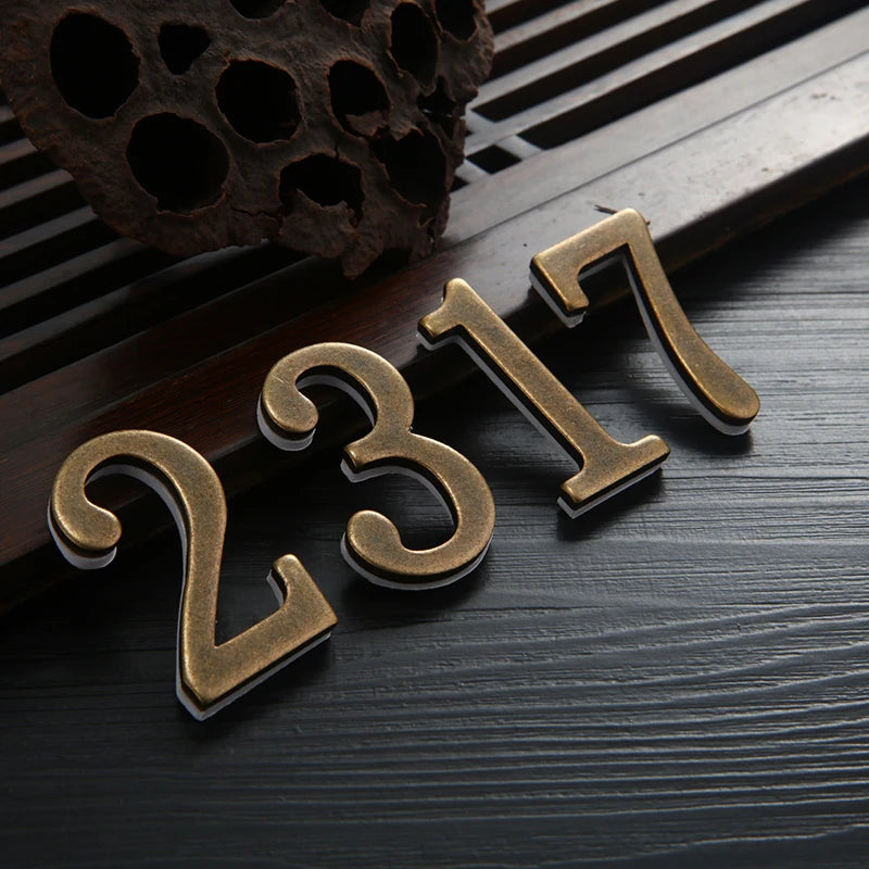 vintage Door Number With Backing Adhesive Bronze Color House Number Apartment Door Number For Outdoor Hotel Home Mailbox Label Vue
