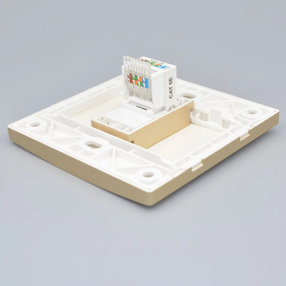 CAT5E Gigabit Network Socket RJ45 Ethernet Cable Faceplate Networking Port Socket 86 Type Cable Installation Outlet Panel Vue