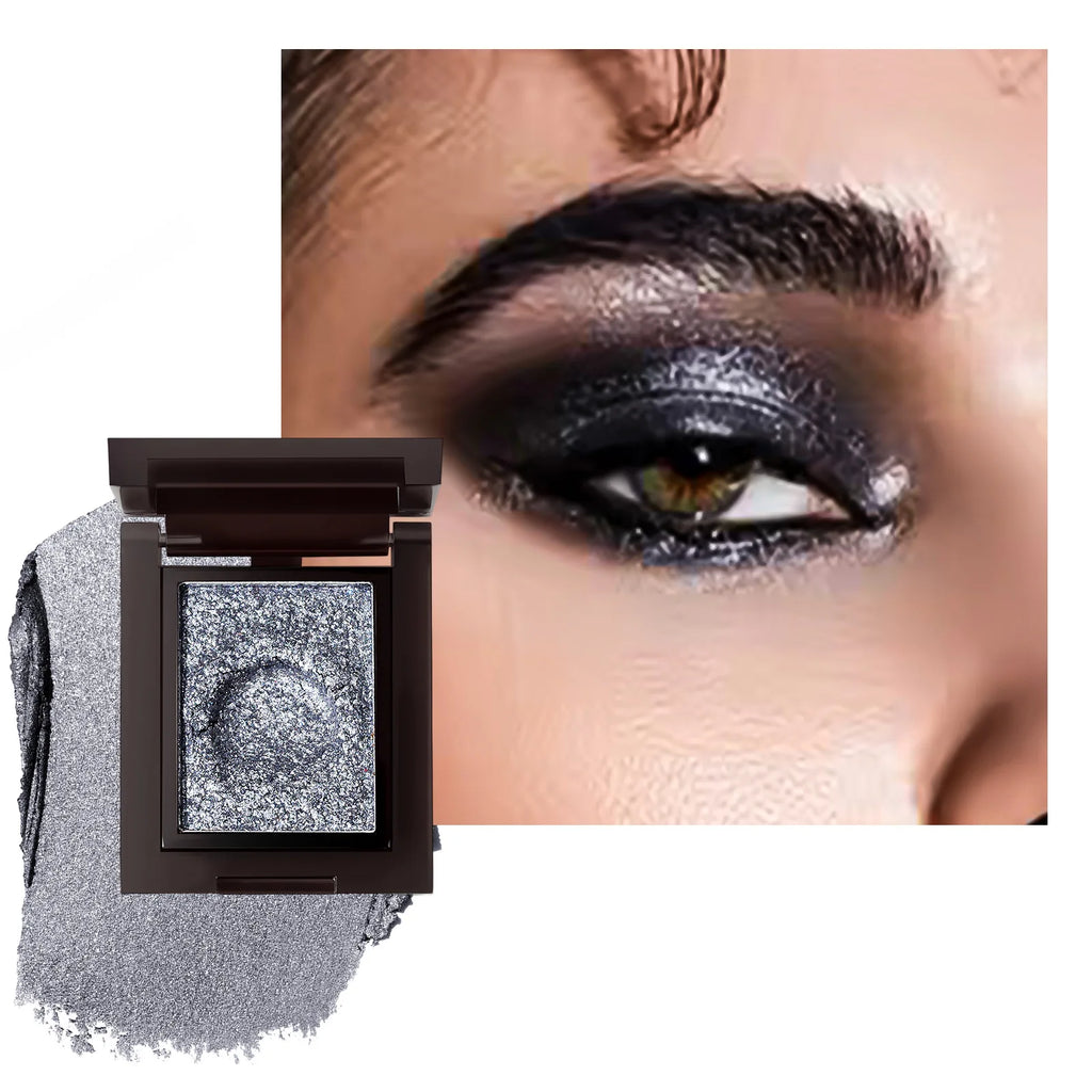Monochrome Highlights Eye Shadow Mud Mashed Potato Bright Shimmer Crystal Smoky Black Pearl Light Glitter Eyeshadow Palette Vue 07 Blue 2.2g