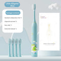 Kid's Electric Toothbrush With Replacement Heads Color Cartoon Soft Hair Cleaning Children Brush Rechargeable Sonic Toothbrush Vue Blue 4 head
