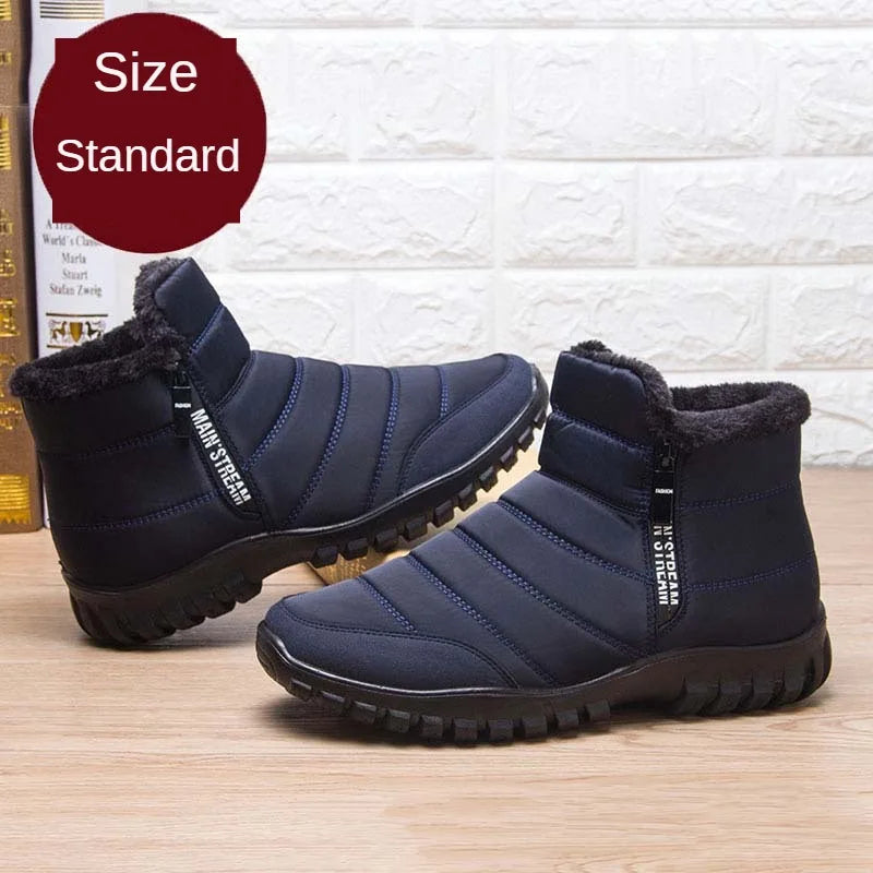 Men's Winter Ankle Snow Boots – Warm Plush Lining & Non-Slip Winter Ankle Boots Vue