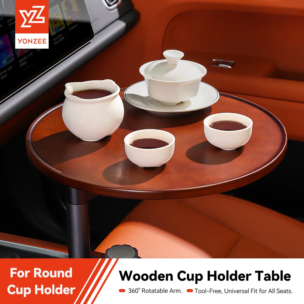 YZ Car Cup Holder Expander Adjustable for 360°Rotating Multifunctional Car Food Trays Eating &Cup Holder Tray Table Accessories Vue